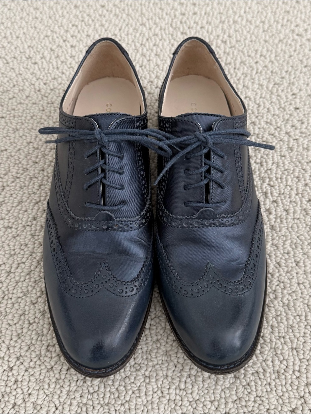 Cole Haan Navy Wingtip Oxfords